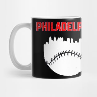 Philadelphia PA Cityscape Baseball Mug